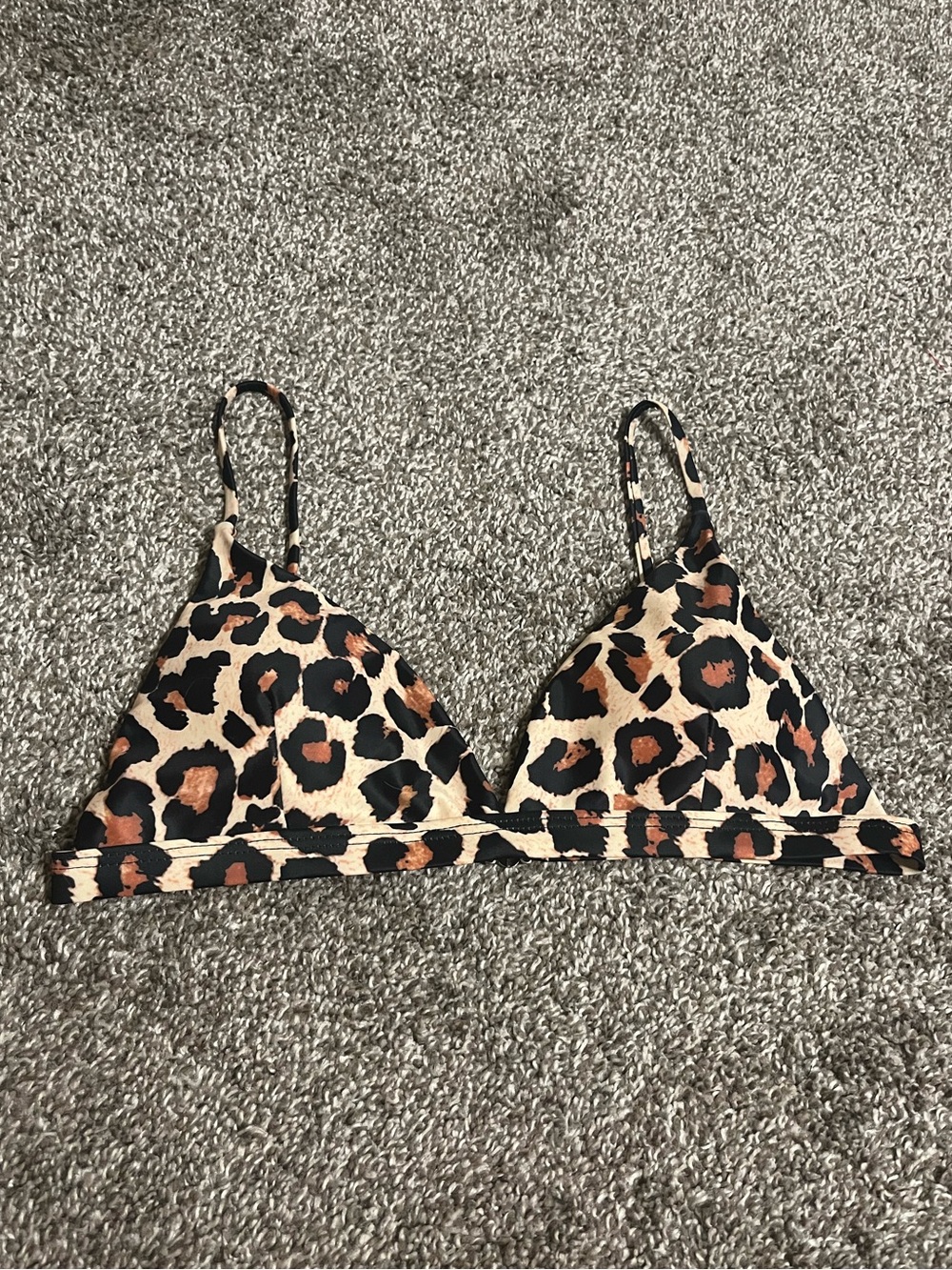 Leopard Print Bikini Swimsuit Top Medium